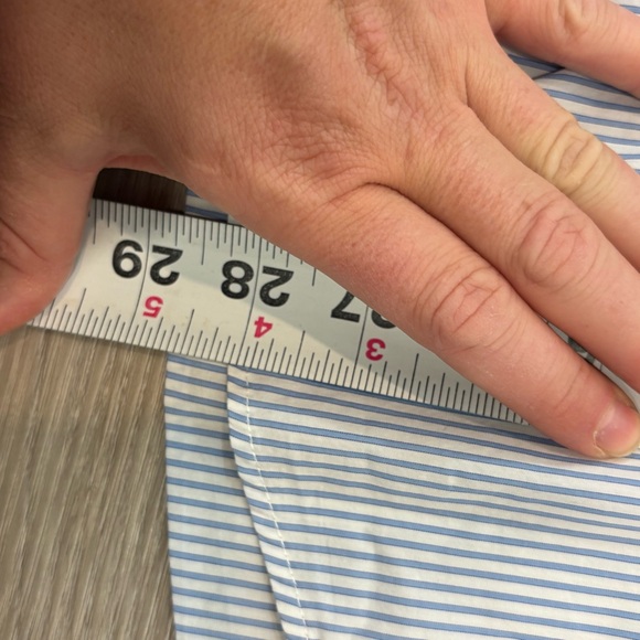 Ted Baker Mens Cotton Blue Striped Shirt Classic Buttons Up Shirt sz 5 or L - Picture 6 of 11